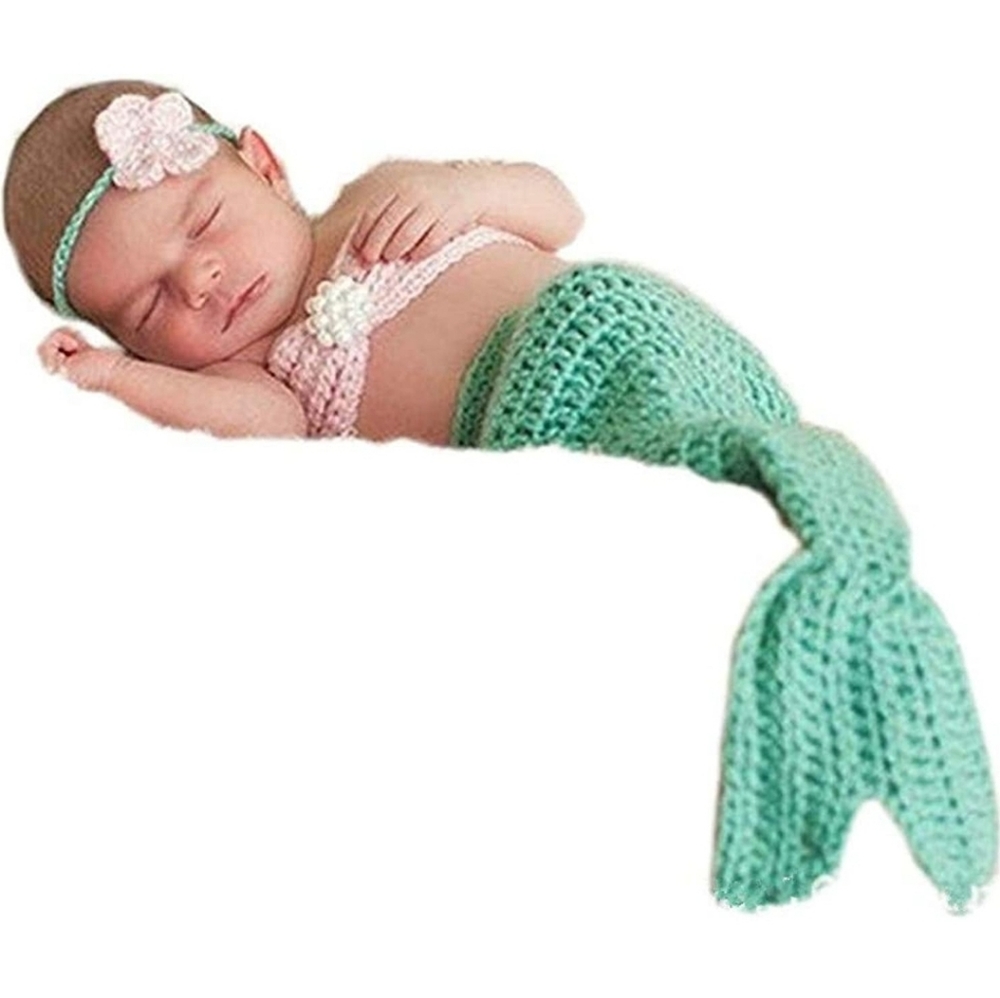 Pink mermaid photo outfit newborn new